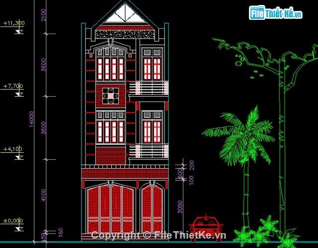 File thiết kế,nhà phố 3 tầng,nhà 3 tầng